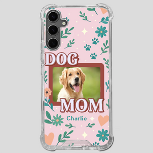 Personalized Dog Mom Phone Case – Custom Pet Name & Photo | Cute Floral Design - 89Prints