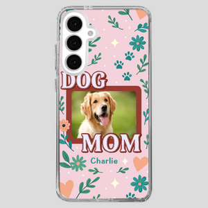 Personalized Dog Mom Phone Case – Custom Pet Name & Photo | Cute Floral Design - 89Prints