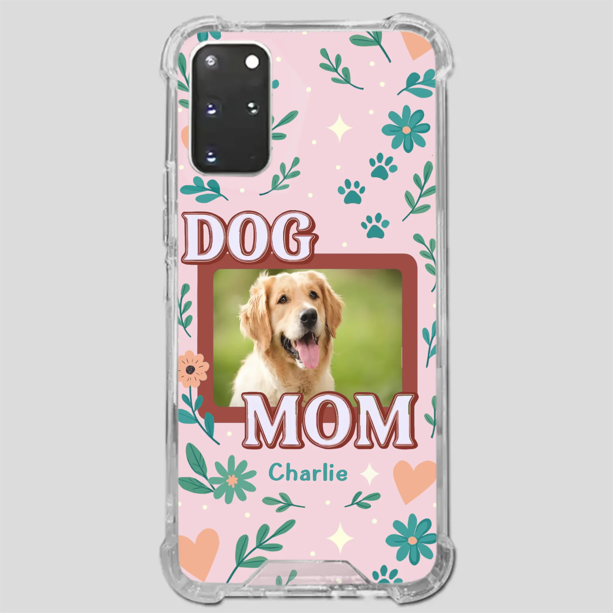 Personalized Dog Mom Phone Case – Custom Pet Name & Photo | Cute Floral Design - 89Prints