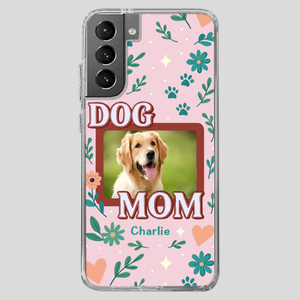 Personalized Dog Mom Phone Case – Custom Pet Name & Photo | Cute Floral Design - 89Prints