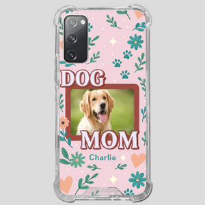 Personalized Dog Mom Phone Case – Custom Pet Name & Photo | Cute Floral Design - 89Prints