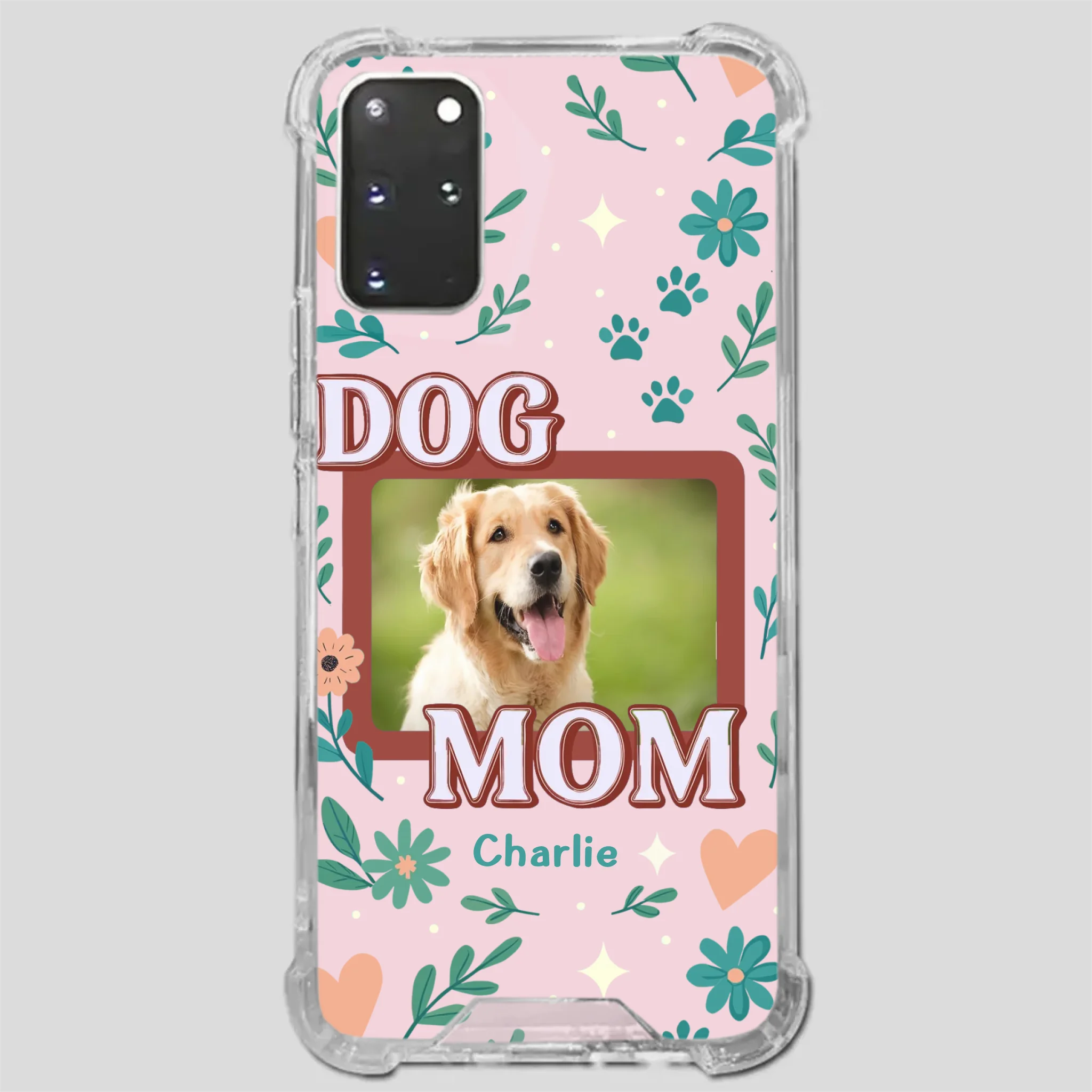 Personalized Dog Mom Phone Case – Custom Pet Name & Photo | Cute Floral Design - 89Prints
