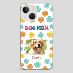 Dog Mom Phone Case – Custom Pet Name & Photo | Sweet Floral Design - 89Prints