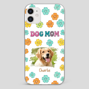 Dog Mom Phone Case – Custom Pet Name & Photo | Sweet Floral Design - 89Prints