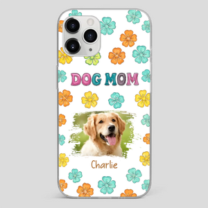 Dog Mom Phone Case – Custom Pet Name & Photo | Sweet Floral Design - 89Prints