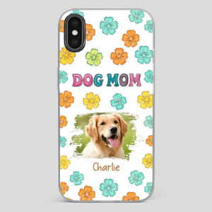 Dog Mom Phone Case – Custom Pet Name & Photo | Sweet Floral Design - 89Prints