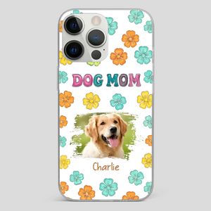 Dog Mom Phone Case – Custom Pet Name & Photo | Sweet Floral Design - 89Prints