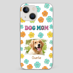Dog Mom Phone Case – Custom Pet Name & Photo | Sweet Floral Design - 89Prints
