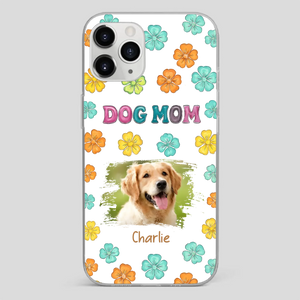 Dog Mom Phone Case – Custom Pet Name & Photo | Sweet Floral Design - 89Prints