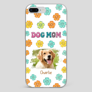 Dog Mom Phone Case – Custom Pet Name & Photo | Sweet Floral Design - 89Prints