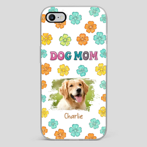 Dog Mom Phone Case – Custom Pet Name & Photo | Sweet Floral Design - 89Prints