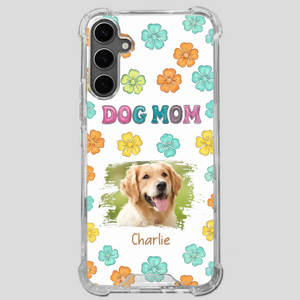 Dog Mom Phone Case – Custom Pet Name & Photo | Sweet Floral Design - 89Prints