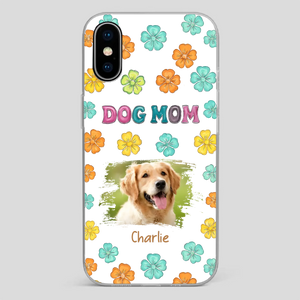 Dog Mom Phone Case – Custom Pet Name & Photo | Sweet Floral Design - 89Prints