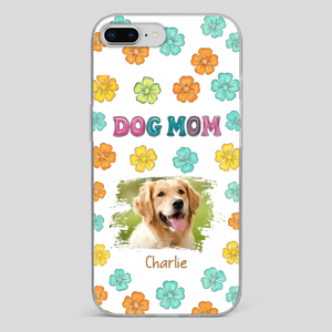 Dog Mom Phone Case – Custom Pet Name & Photo | Sweet Floral Design - 89Prints