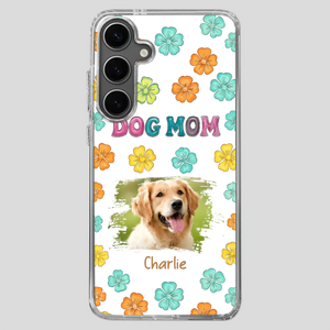 Dog Mom Phone Case – Custom Pet Name & Photo | Sweet Floral Design - 89Prints