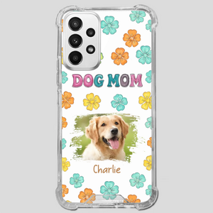 Dog Mom Phone Case – Custom Pet Name & Photo | Sweet Floral Design - 89Prints