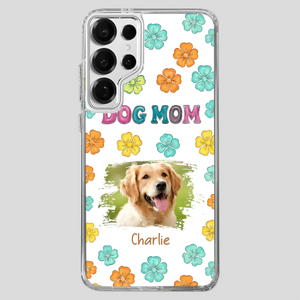 Dog Mom Phone Case – Custom Pet Name & Photo | Sweet Floral Design - 89Prints