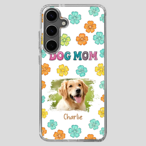 Dog Mom Phone Case – Custom Pet Name & Photo | Sweet Floral Design - 89Prints
