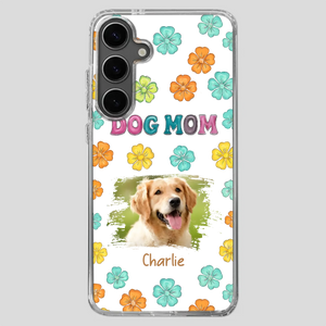 Dog Mom Phone Case – Custom Pet Name & Photo | Sweet Floral Design - 89Prints