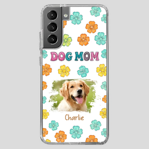 Dog Mom Phone Case – Custom Pet Name & Photo | Sweet Floral Design - 89Prints