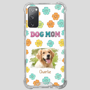 Dog Mom Phone Case – Custom Pet Name & Photo | Sweet Floral Design - 89Prints
