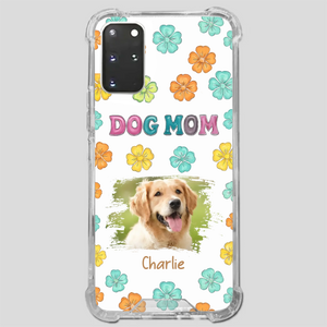 Dog Mom Phone Case – Custom Pet Name & Photo | Sweet Floral Design - 89Prints