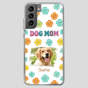 Dog Mom Phone Case – Custom Pet Name & Photo | Sweet Floral Design - 89Prints
