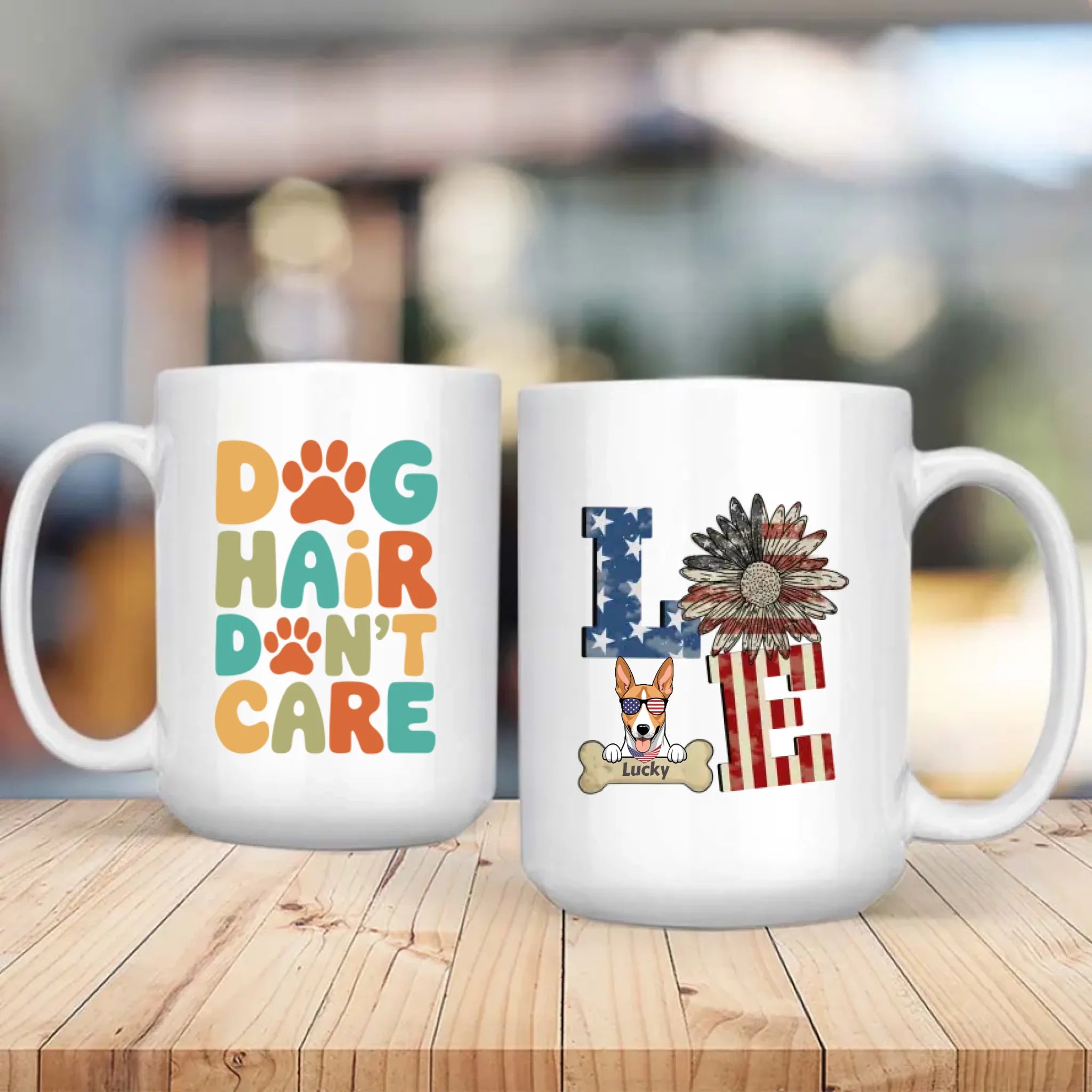 LOVE Dog Mug – Personalized Patriotic Pet Lover Gift – 89Prints
