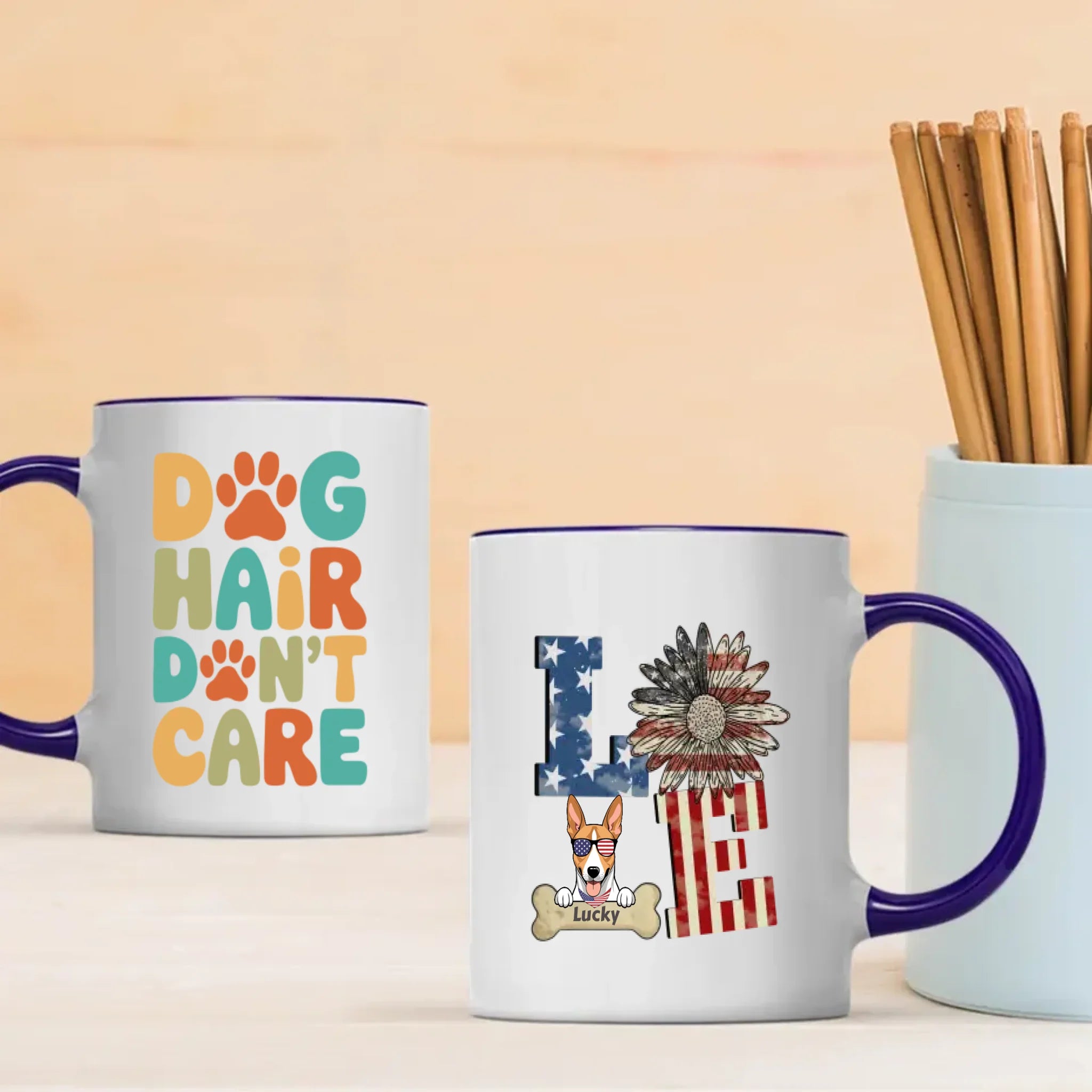 LOVE Dog Mug – Personalized Patriotic Pet Lover Gift – 89Prints