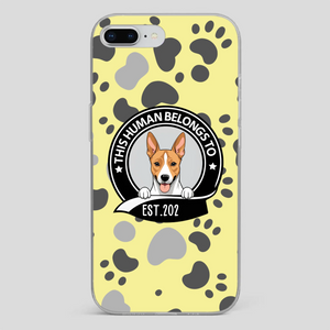 Bold “This Human Belongs To” Dog Phone Case – Custom Pet Art & Year | Statement Design - 89Prints
