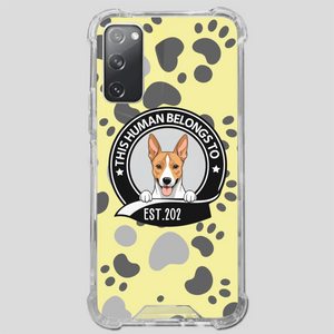 Bold “This Human Belongs To” Dog Phone Case – Custom Pet Art & Year | Statement Design - 89Prints