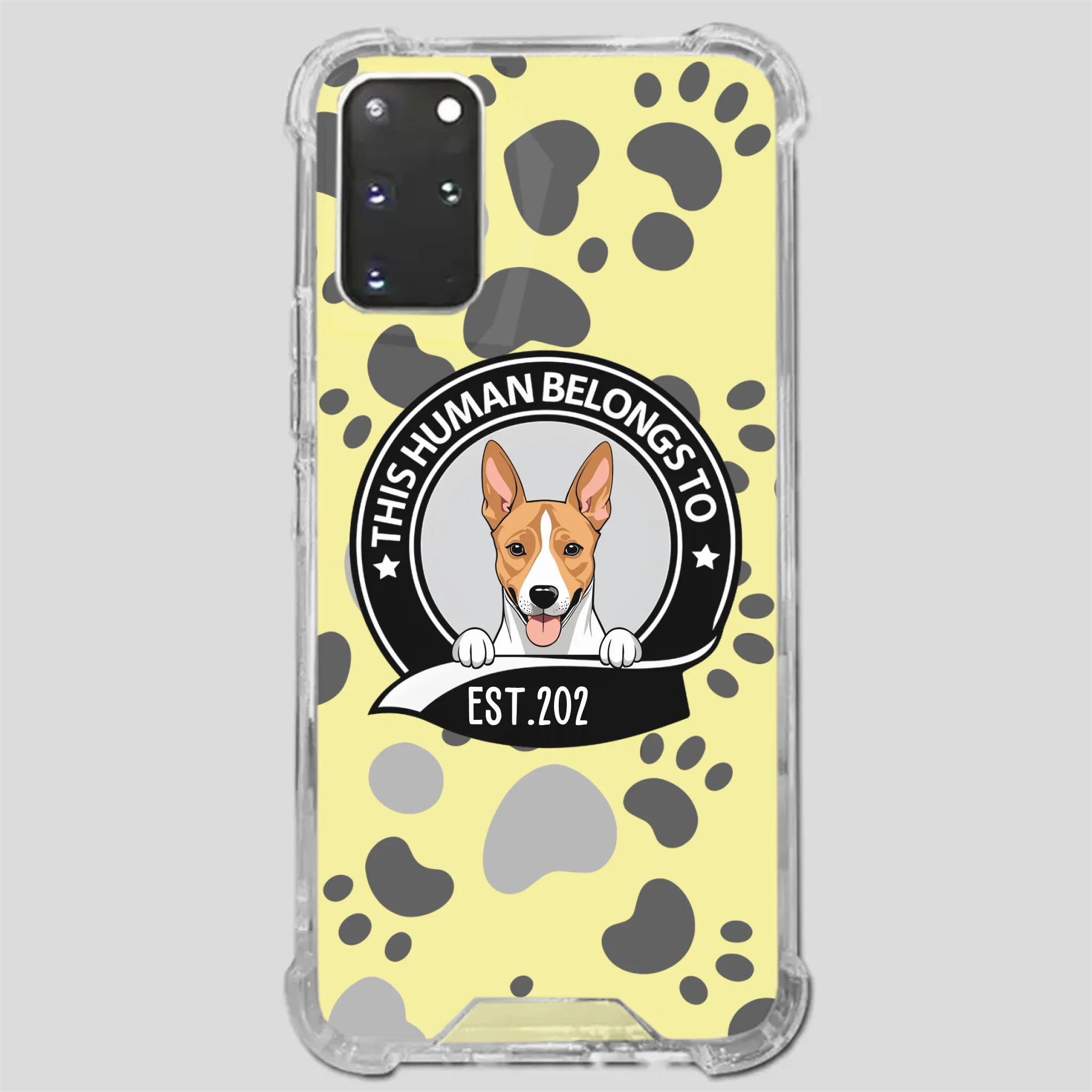 Bold “This Human Belongs To” Dog Phone Case – Custom Pet Art & Year | Statement Design - 89Prints