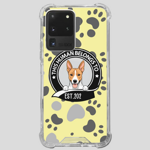 Bold “This Human Belongs To” Dog Phone Case – Custom Pet Art & Year | Statement Design - 89Prints