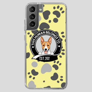 Bold “This Human Belongs To” Dog Phone Case – Custom Pet Art & Year | Statement Design - 89Prints