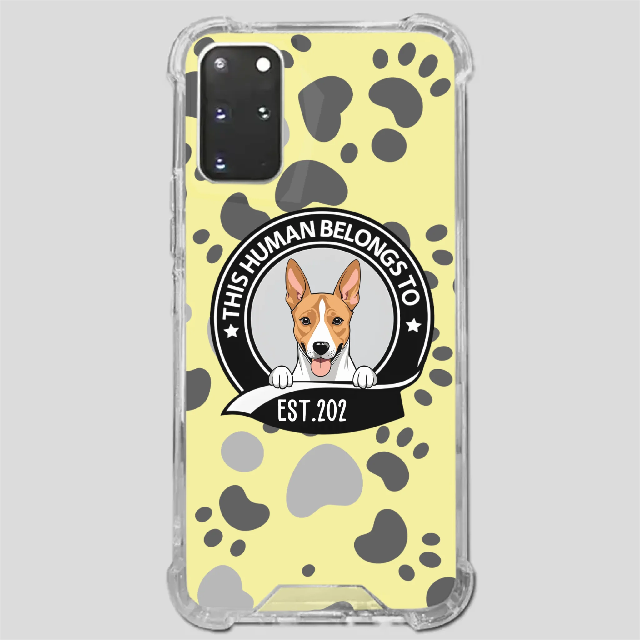 Bold “This Human Belongs To” Dog Phone Case – Custom Pet Art & Year | Statement Design - 89Prints
