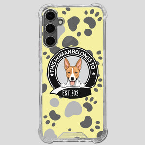 Bold “This Human Belongs To” Dog Phone Case – Custom Pet Art & Year | Statement Design - 89Prints