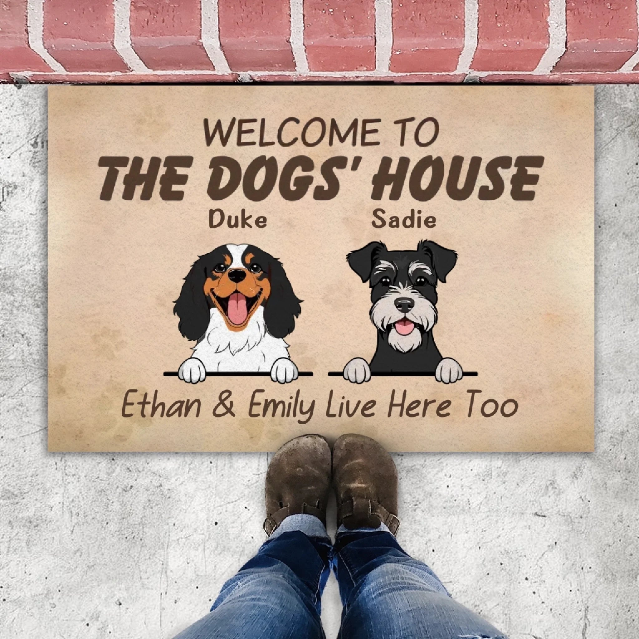 Welcom To The Dog's House Custom Dog Name Doormatt