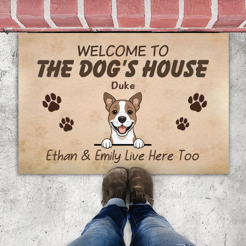 Welcom To The Dog's House Custom Dog Name Doormatt
