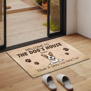Welcom To The Dog's House Custom Dog Name Doormatt