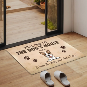 Welcom To The Dog's House Custom Dog Name Doormatt