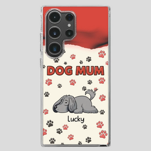 Cute Dog Mom Case – Playful Corgi & Paw Prints Design - 89Prints