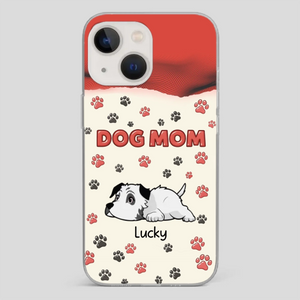 Cute Dog Mom Case – Playful Corgi & Paw Prints Design - 89Prints