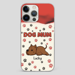Cute Dog Mom Case – Playful Corgi & Paw Prints Design - 89Prints