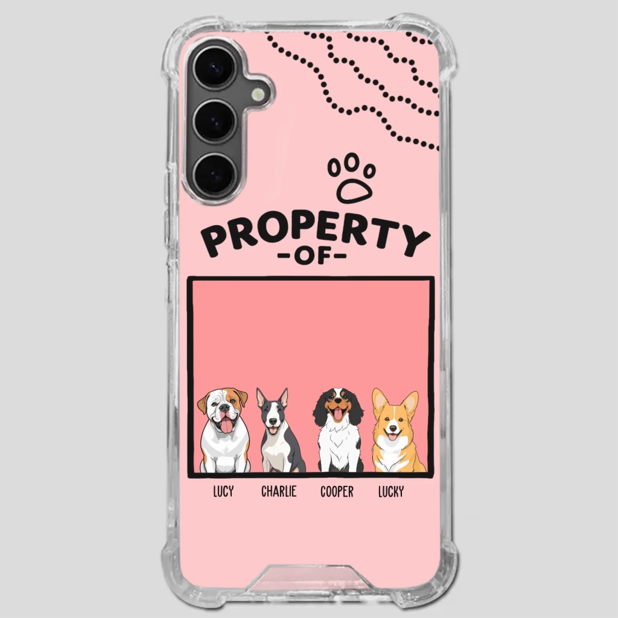 Funny Dog Phone Case – “Property Of” Design with Pet Name - 89Prints