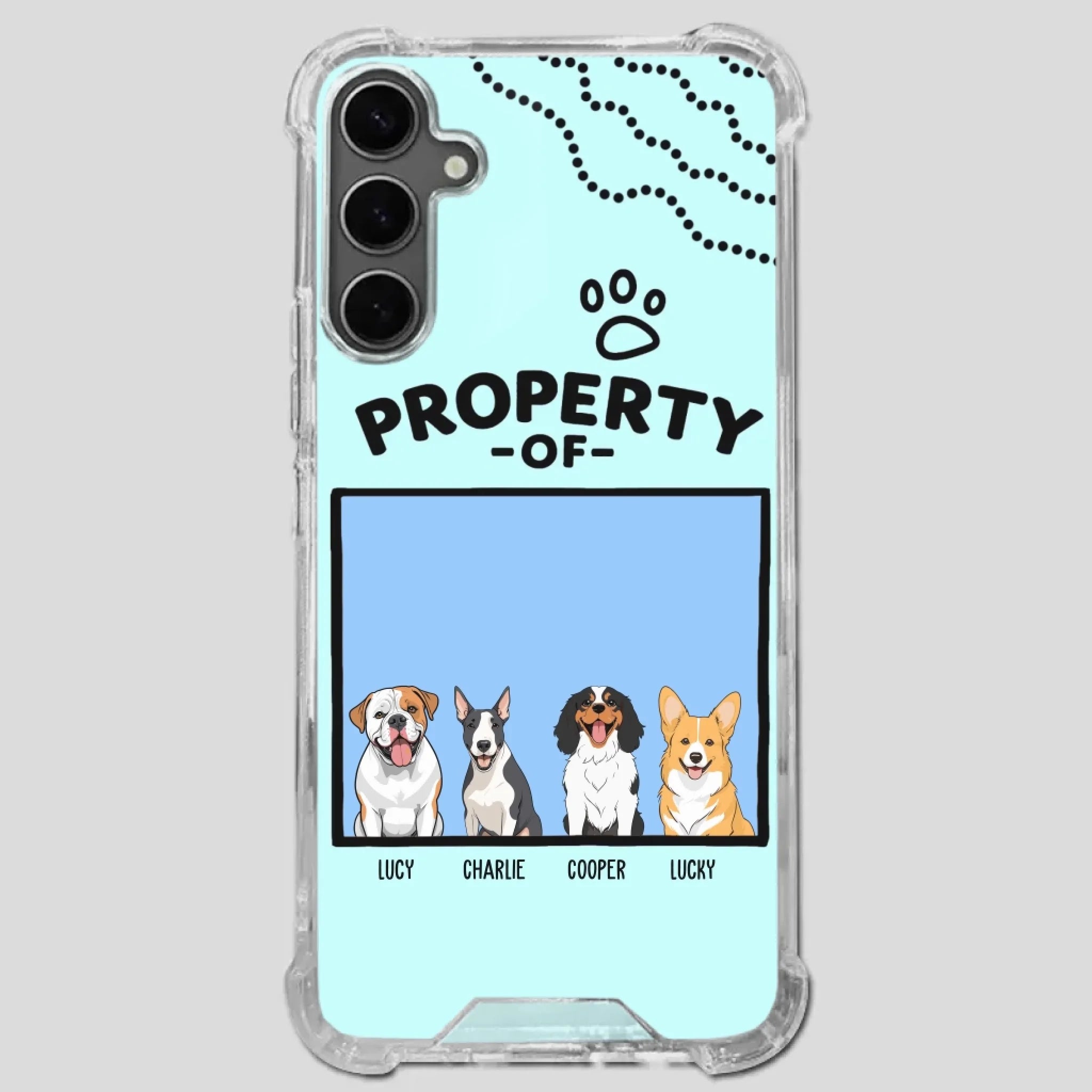 Funny Dog Phone Case – “Property Of” Design with Pet Name - 89Prints
