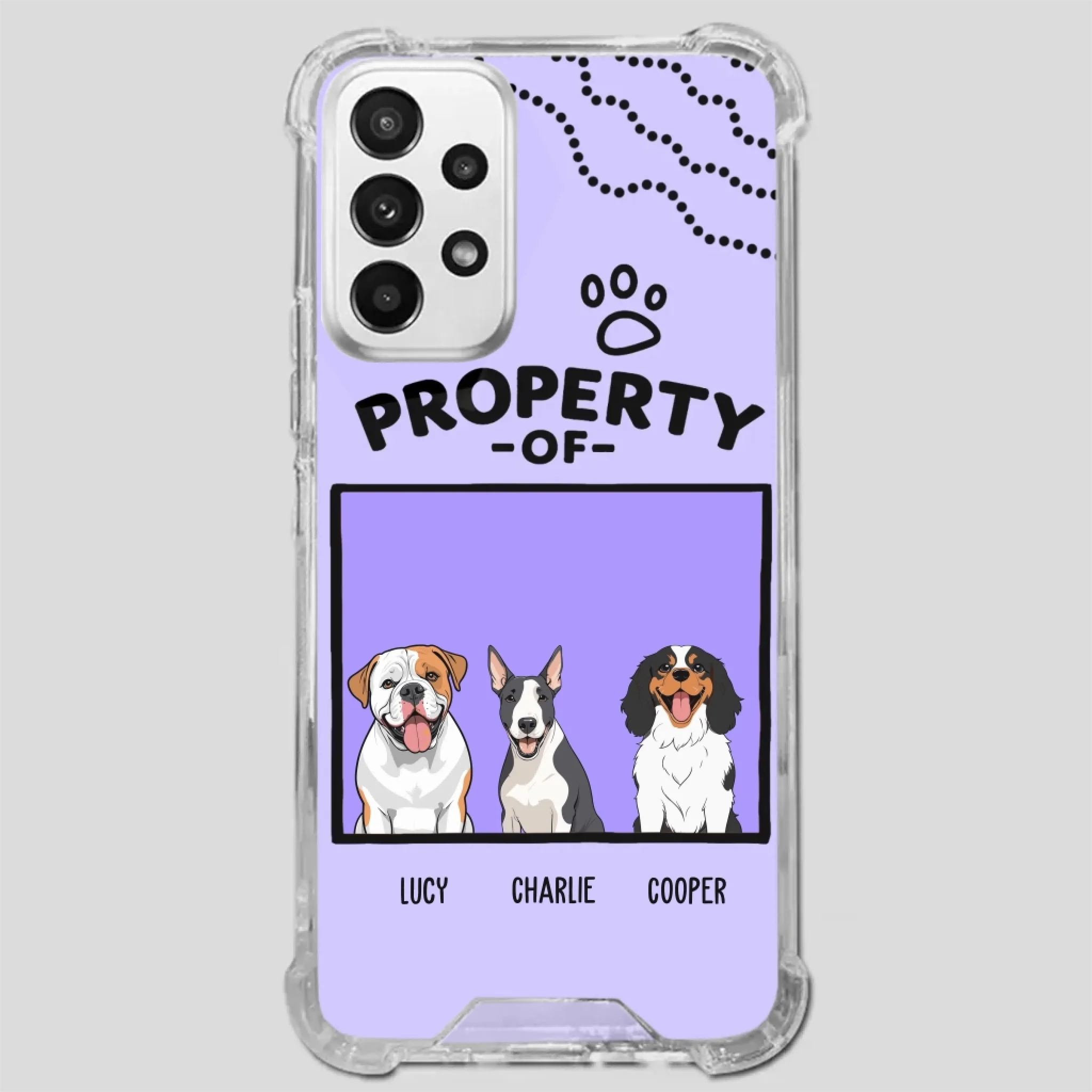 Funny Dog Phone Case – “Property Of” Design with Pet Name - 89Prints