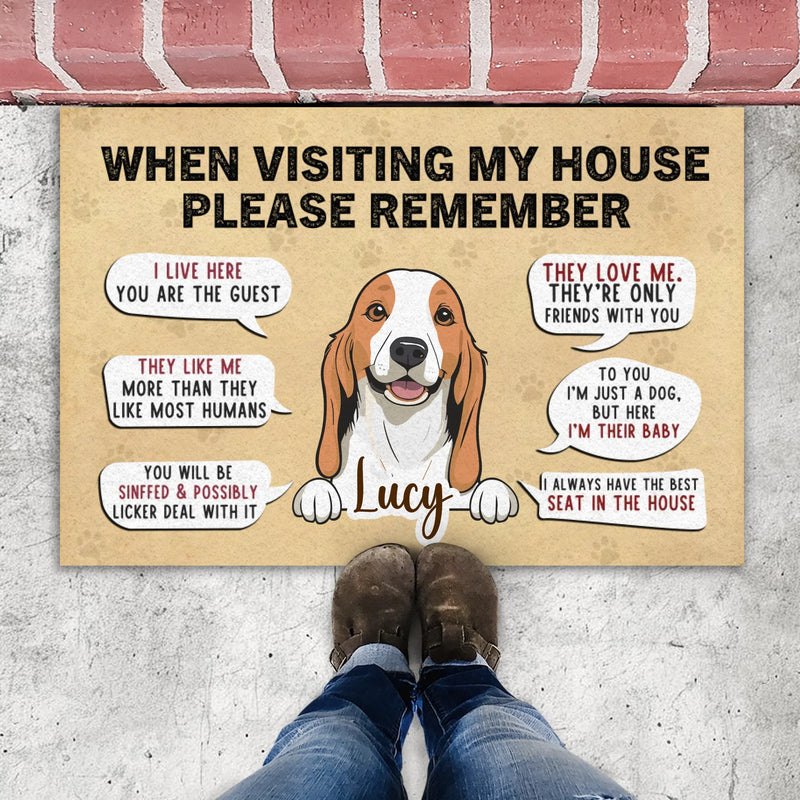 Sassy Dog Doormat – “When Visiting My House” Funny Personalized Mat - 89Prints