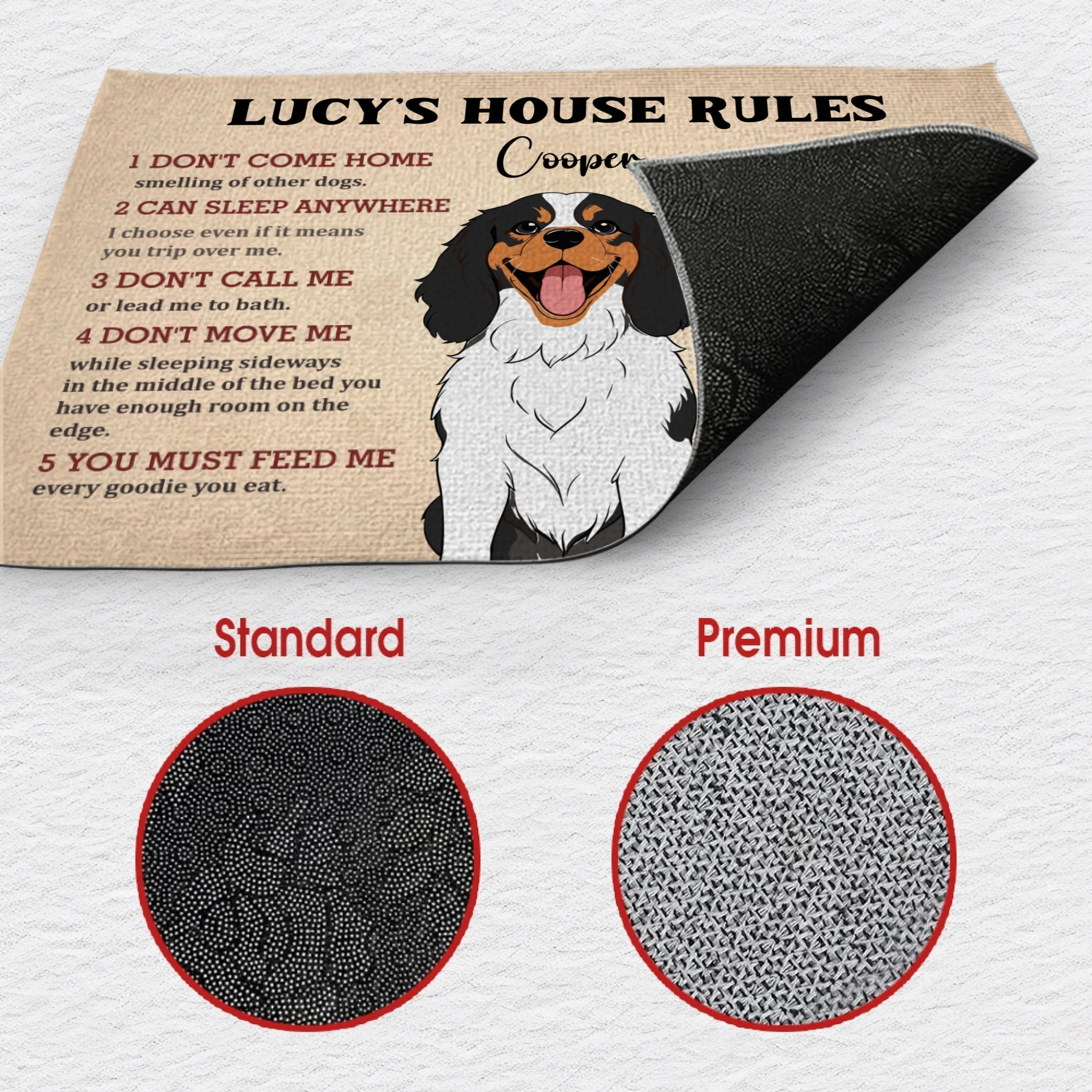 Personalized Dog Doormat – Funny House Rules Mat for Pet Lovers - 89Prints
