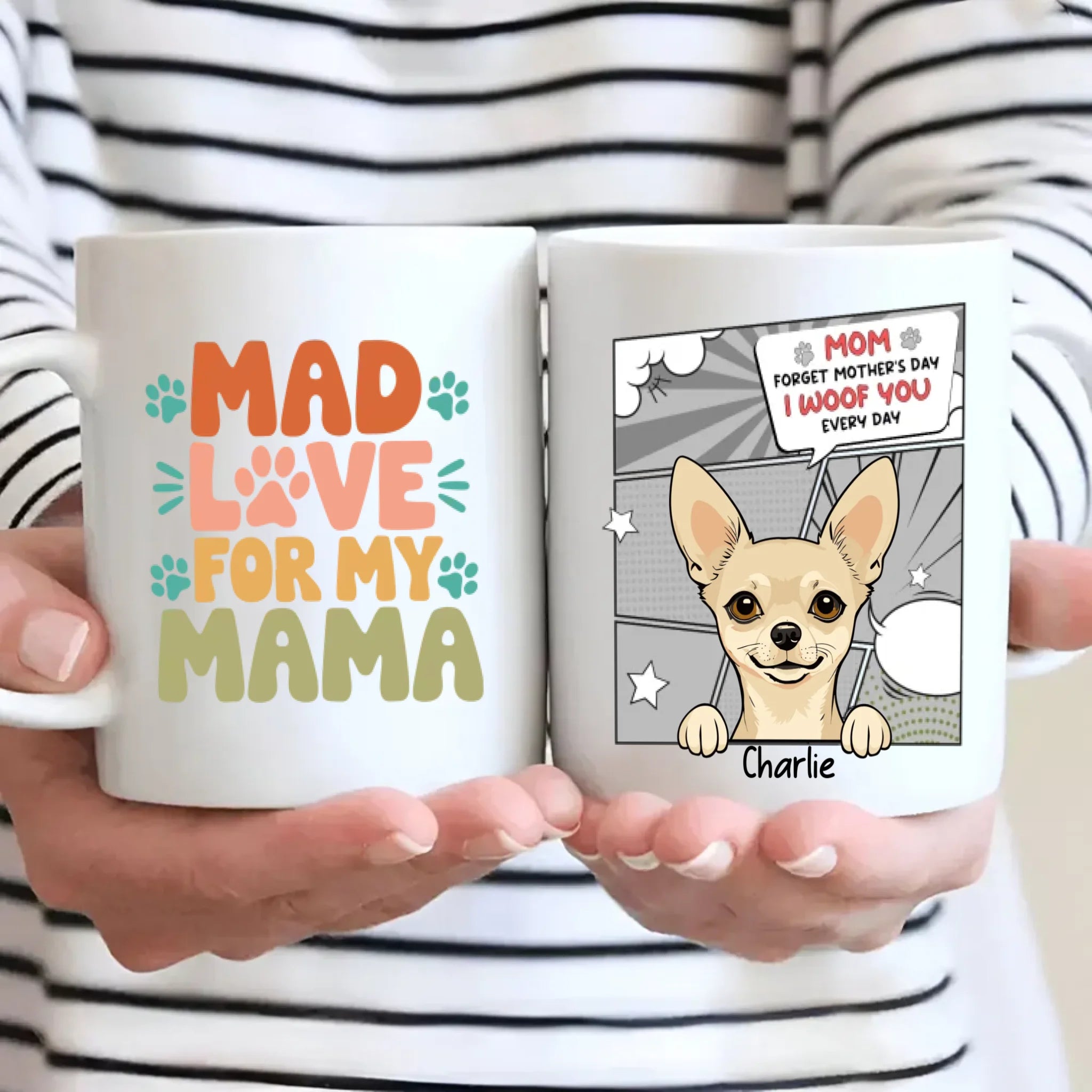 Mad Love for My Mama – Personalized Dog Mom Mug – Cute Pet Gift – 89Prints