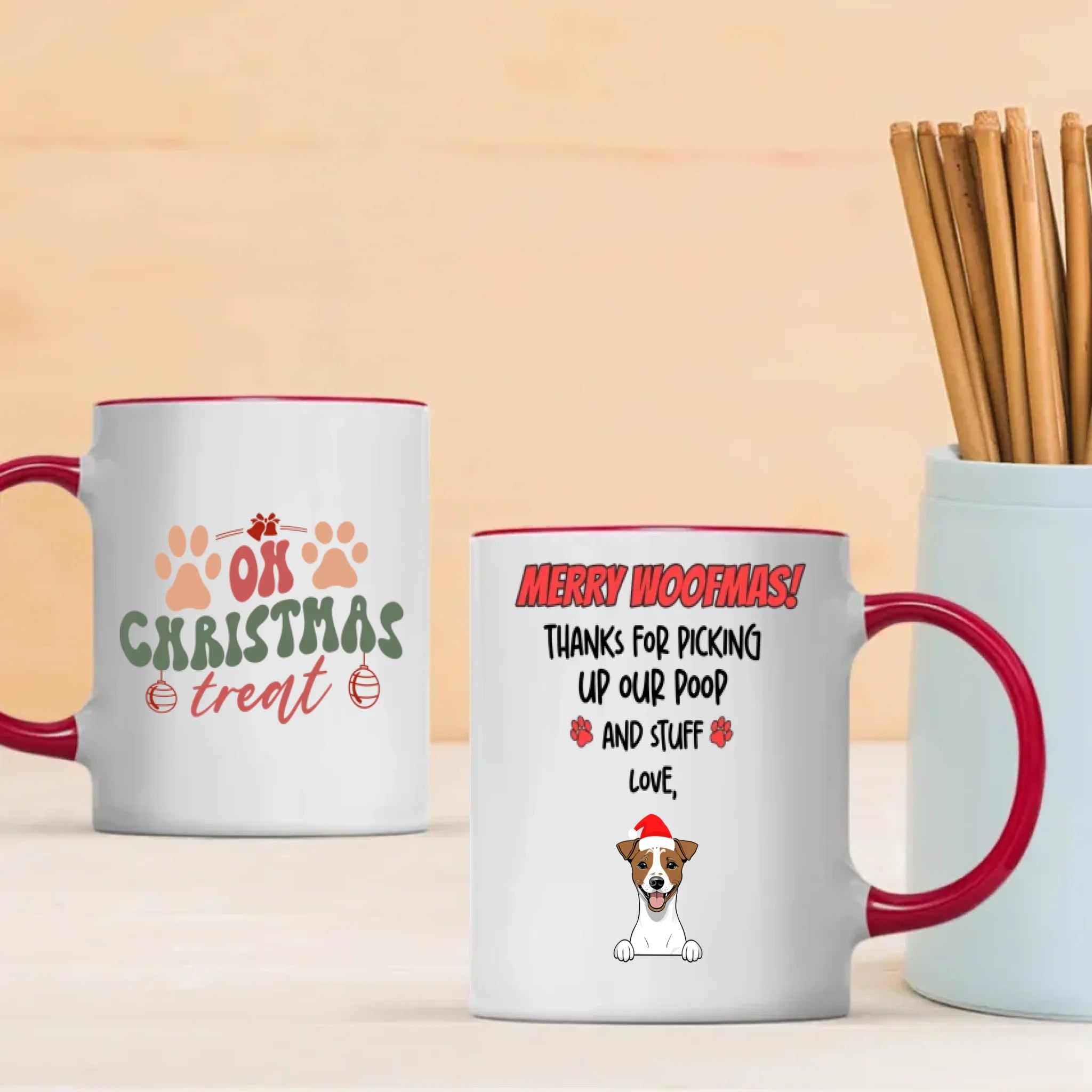 Merry Woofmas Personalized Dog Mug – Custom Christmas Gift for Dog Lovers – 89Prints